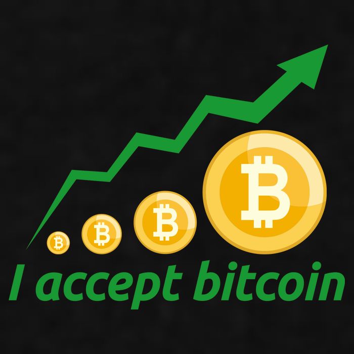 I Accept Bitcoin Graph Logo Ladies PosiCharge Tri-Blend Wicking Tank