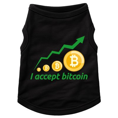 I Accept Bitcoin Graph Logo Doggie Tank