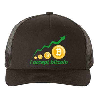 I Accept Bitcoin Graph Logo Yupoong Adult 5-Panel Trucker Hat