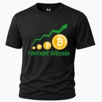 I Accept Bitcoin Graph Logo Performance Shirt