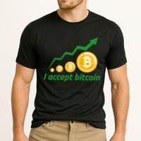 I Accept Bitcoin Graph Logo Performance Shirt