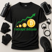 I Accept Bitcoin Graph Logo Performance Shirt