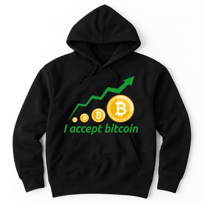 I Accept Bitcoin Graph Logo Hoodie