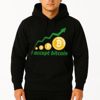 I Accept Bitcoin Graph Logo Hoodie