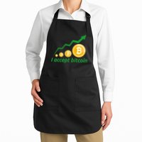 I Accept Bitcoin Graph Logo Apron