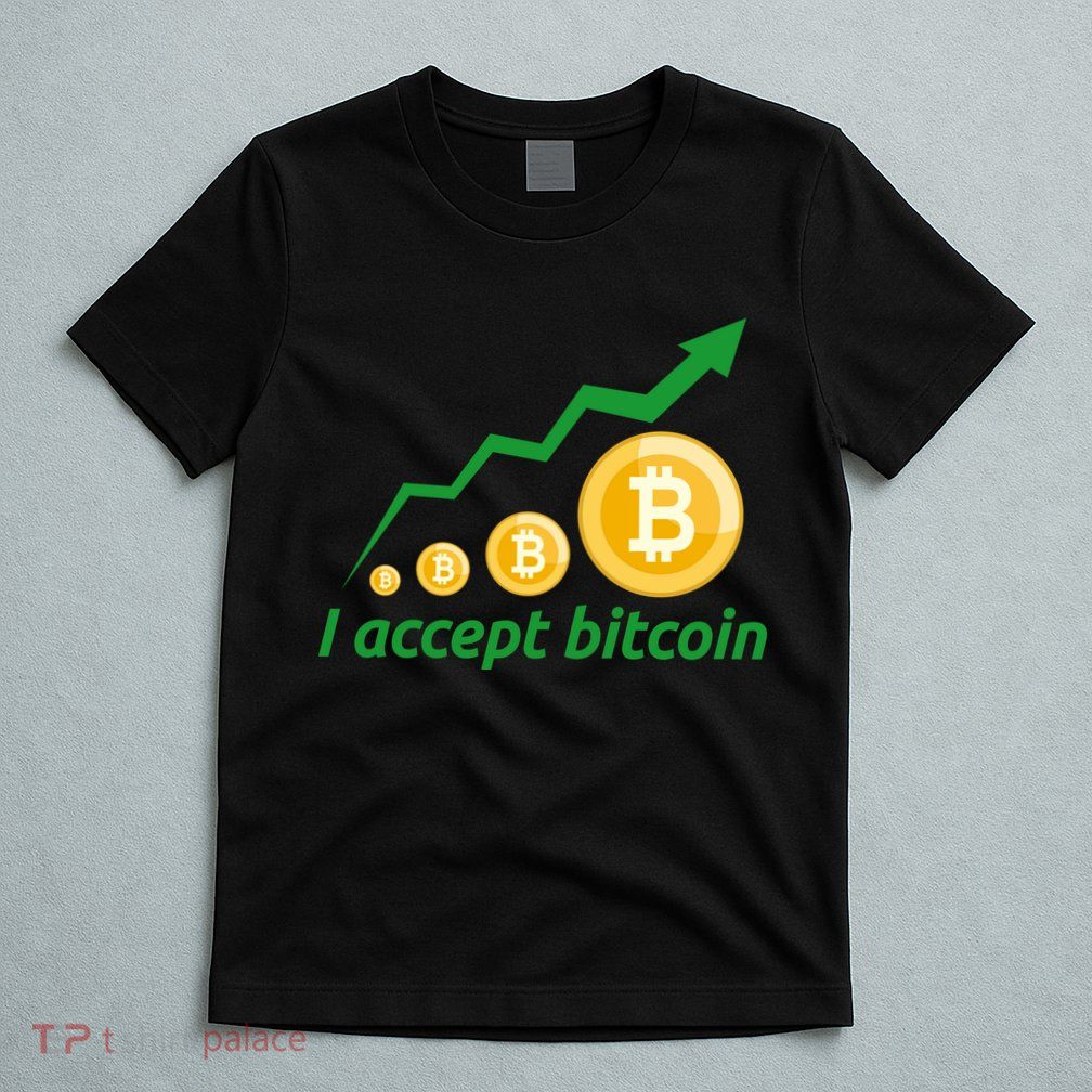 I Accept Bitcoin Graph Logo T-Shirt
