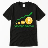 I Accept Bitcoin Graph Logo Tall T-Shirt