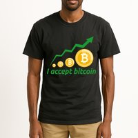 I Accept Bitcoin Graph Logo Tall T-Shirt