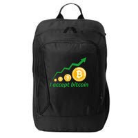 I Accept Bitcoin Graph Logo City Backpack