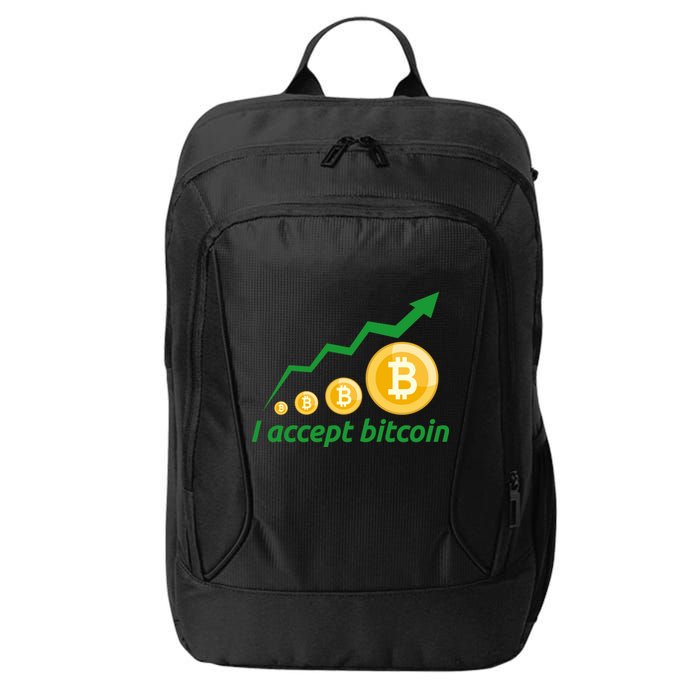 I Accept Bitcoin Graph Logo City Backpack