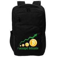 I Accept Bitcoin Graph Logo Impact Tech Backpack