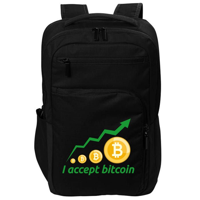 I Accept Bitcoin Graph Logo Impact Tech Backpack