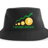 I Accept Bitcoin Graph Logo Sustainable Bucket Hat