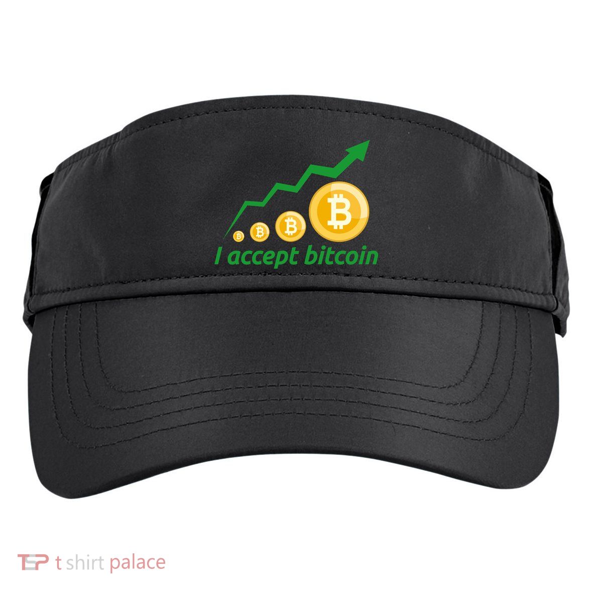 I Accept Bitcoin Graph Logo Adult Drive Performance Visor