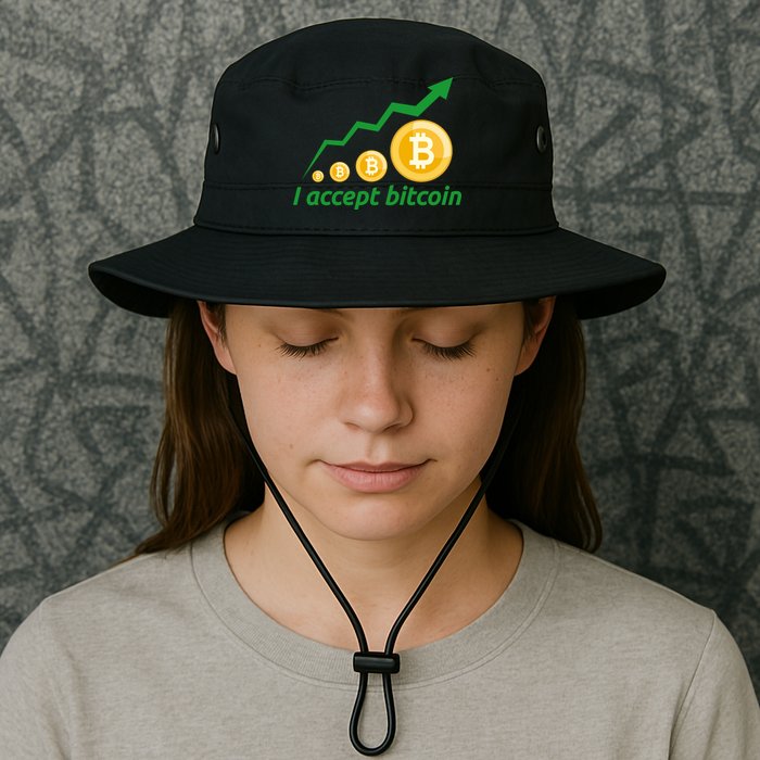 I Accept Bitcoin Graph Logo Bucket Hat