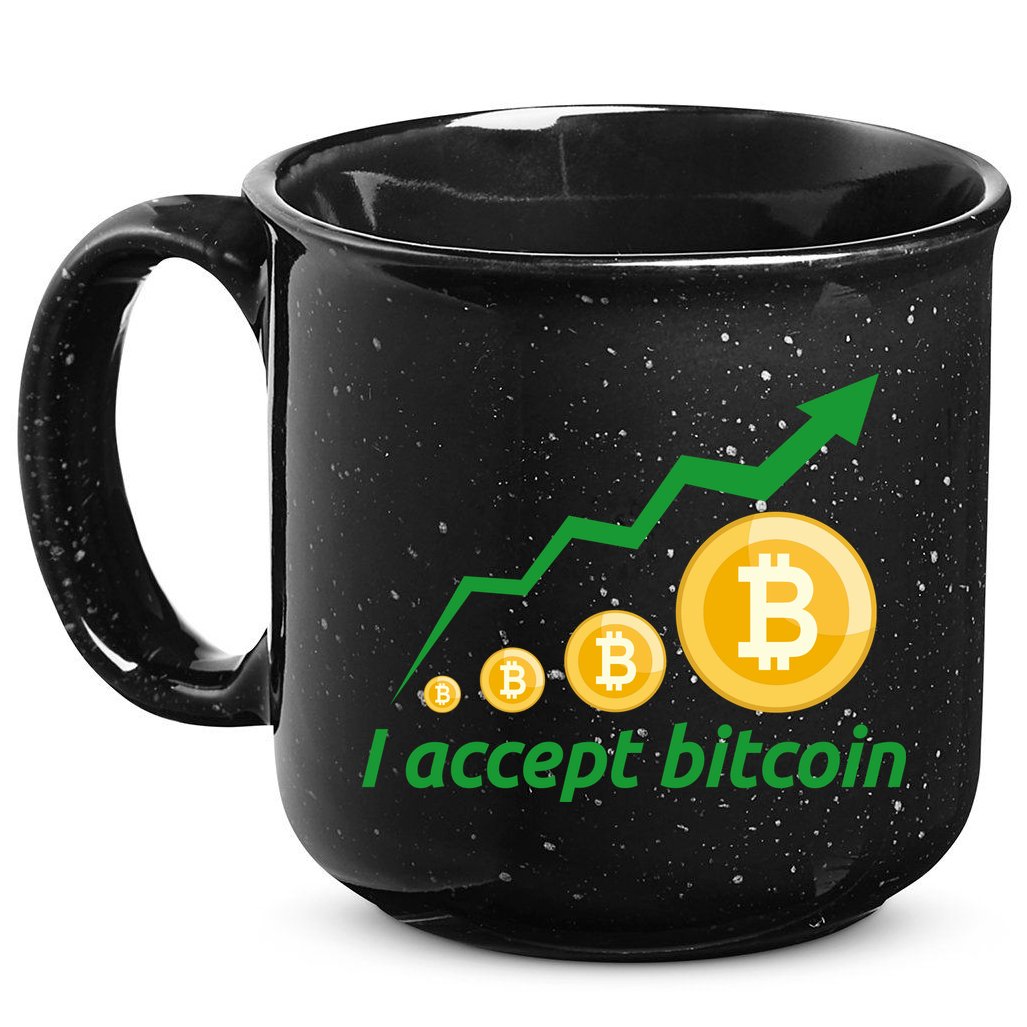 I Accept Bitcoin Graph Logo 15oz Campfire Ceramic Mug