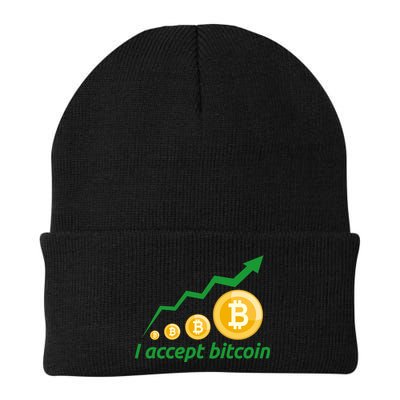 I Accept Bitcoin Graph Logo Beanie