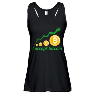 I Accept Bitcoin Graph Logo Ladies Essential Flowy Tank