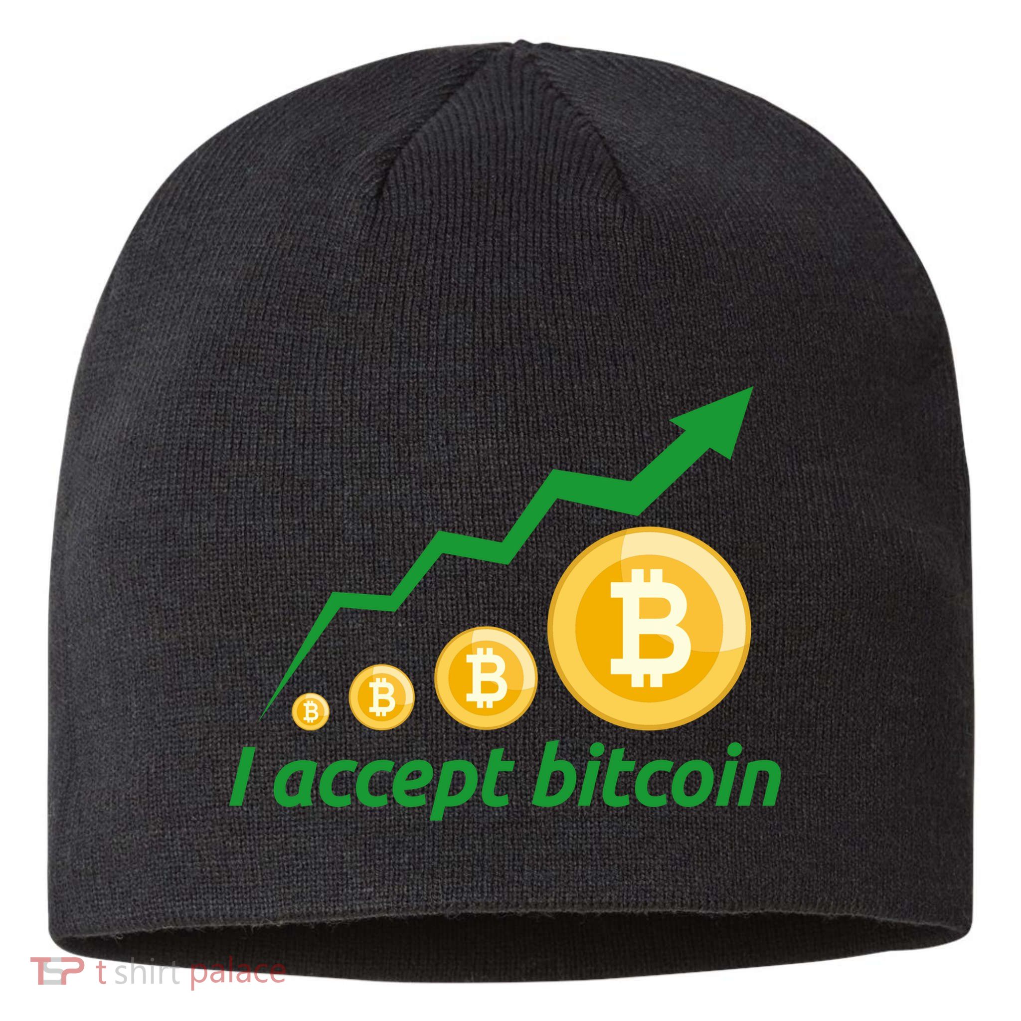 I Accept Bitcoin Graph Logo Sustainable Beanie