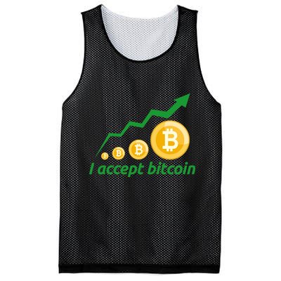 I Accept Bitcoin Graph Logo Mesh Reversible Basketball Jersey Tank