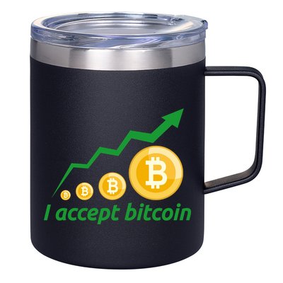 I Accept Bitcoin Graph Logo 12oz Stainless Steel Coffee Mug