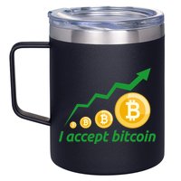 I Accept Bitcoin Graph Logo 12oz Stainless Steel Coffee Mug