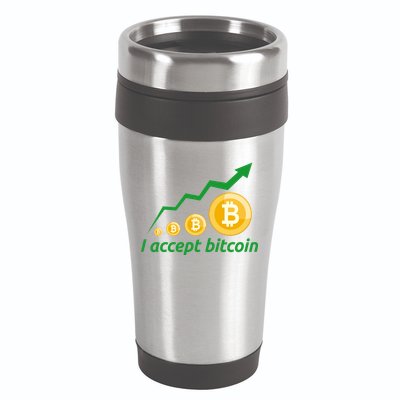 I Accept Bitcoin Graph Logo 16oz Travel Tumbler