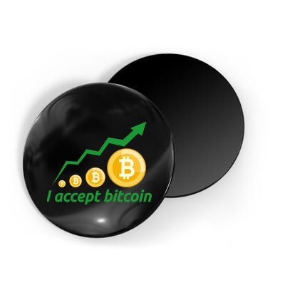 I Accept Bitcoin Graph Logo Magnet