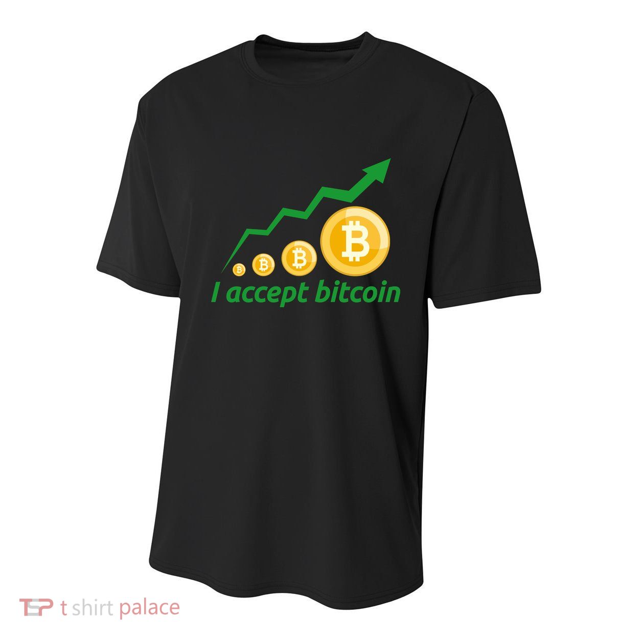 I Accept Bitcoin Graph Logo Youth Performance Sprint T-Shirt