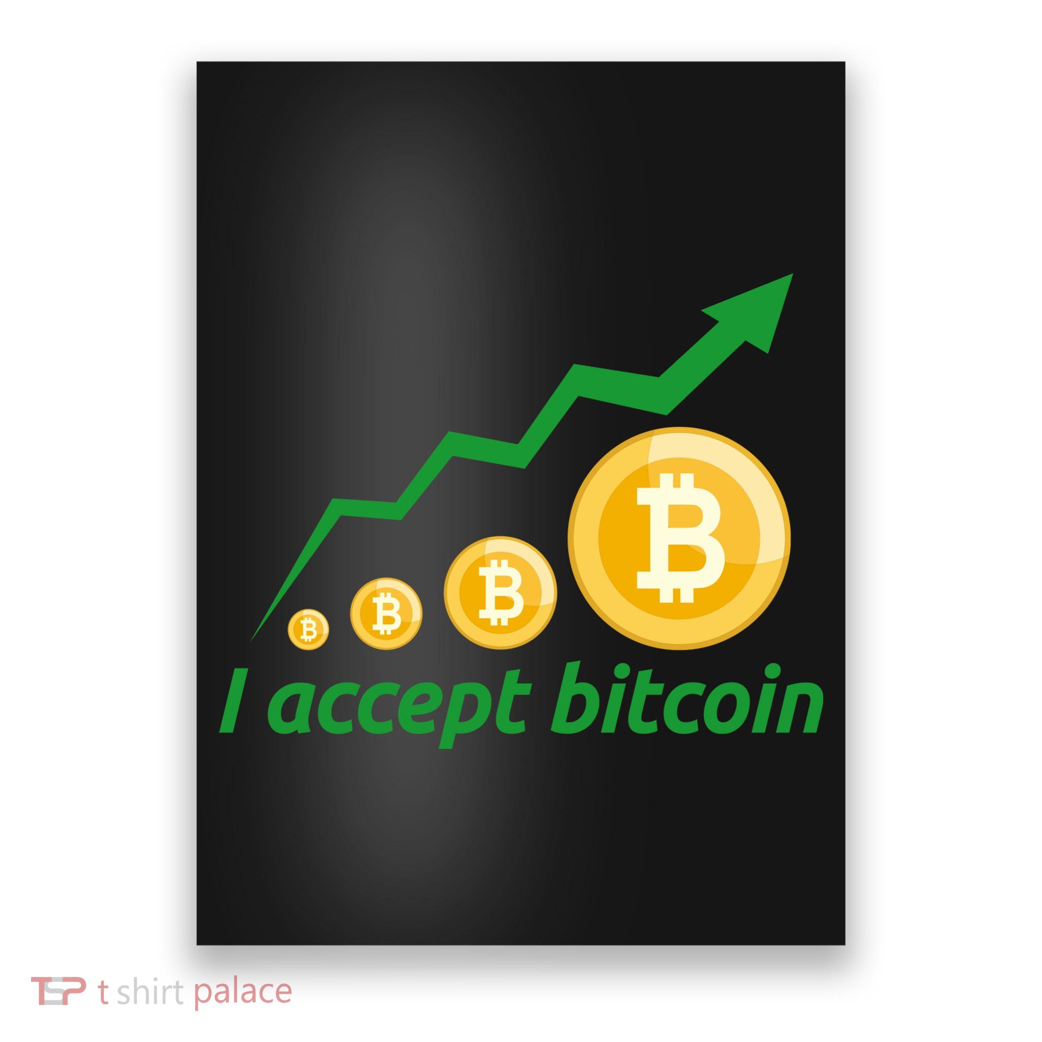 I Accept Bitcoin Graph Logo Poster