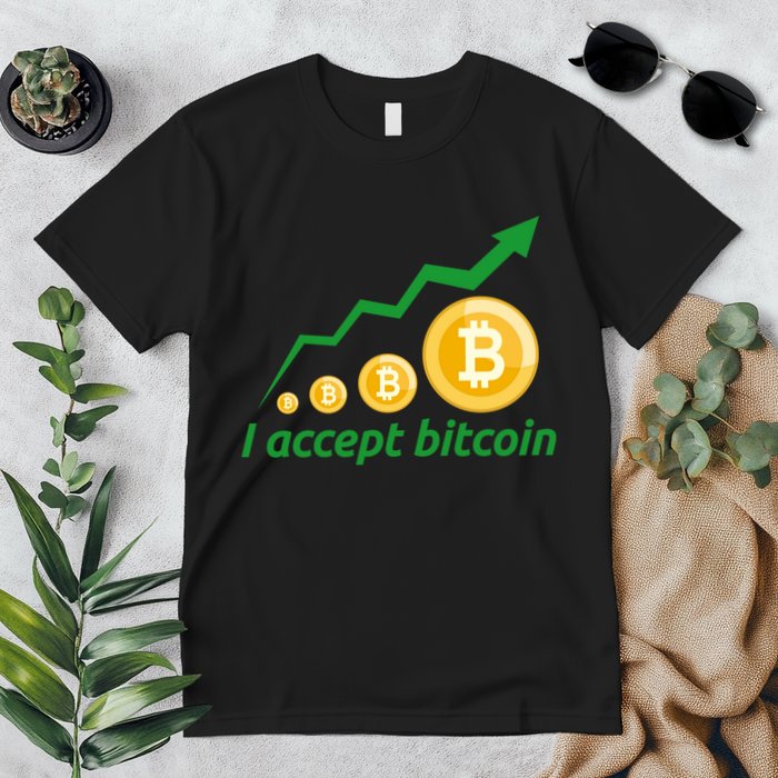 I Accept Bitcoin Graph Logo Premium T-Shirt