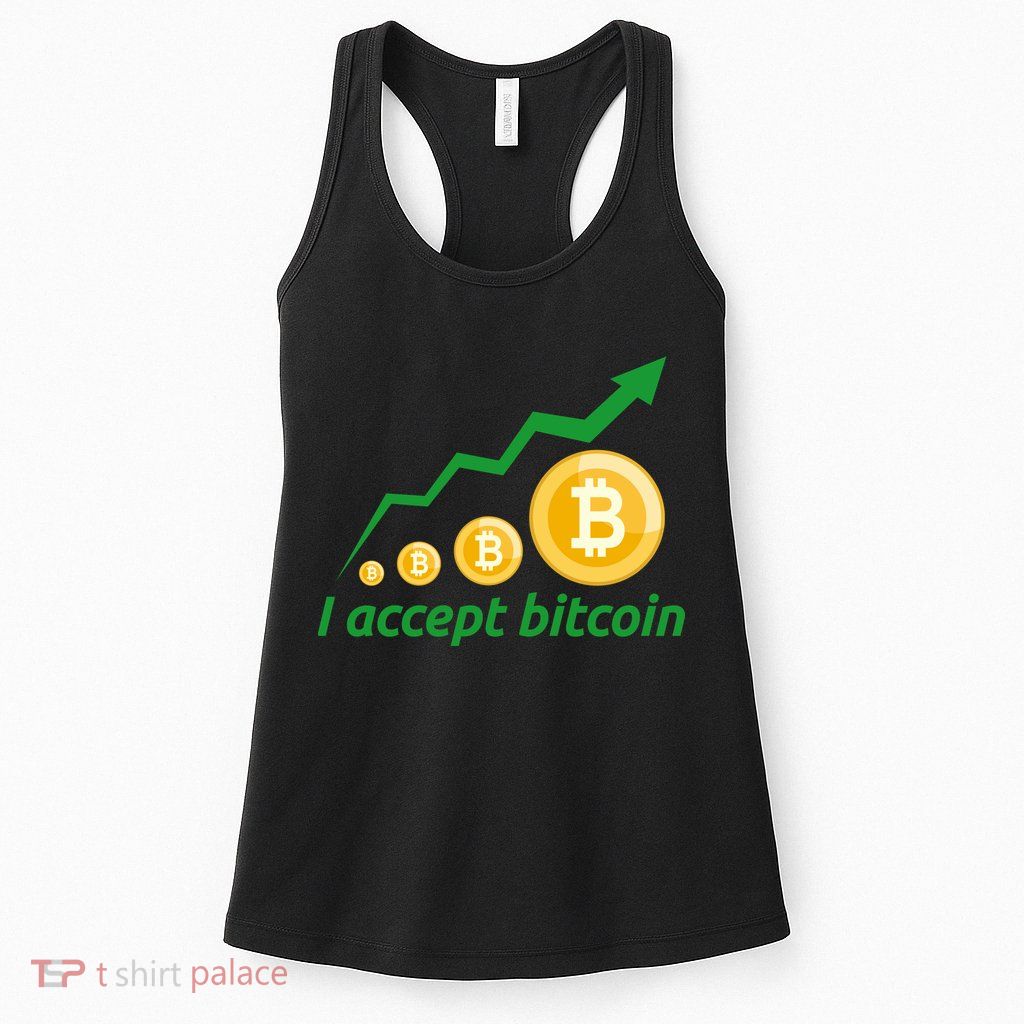 I Accept Bitcoin Graph Logo Womens Tank Top
