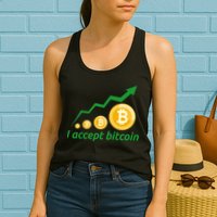 I Accept Bitcoin Graph Logo Womens Tank Top