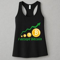 I Accept Bitcoin Graph Logo Womens Tank Top