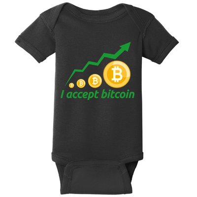 I Accept Bitcoin Graph Logo Baby Bodysuit