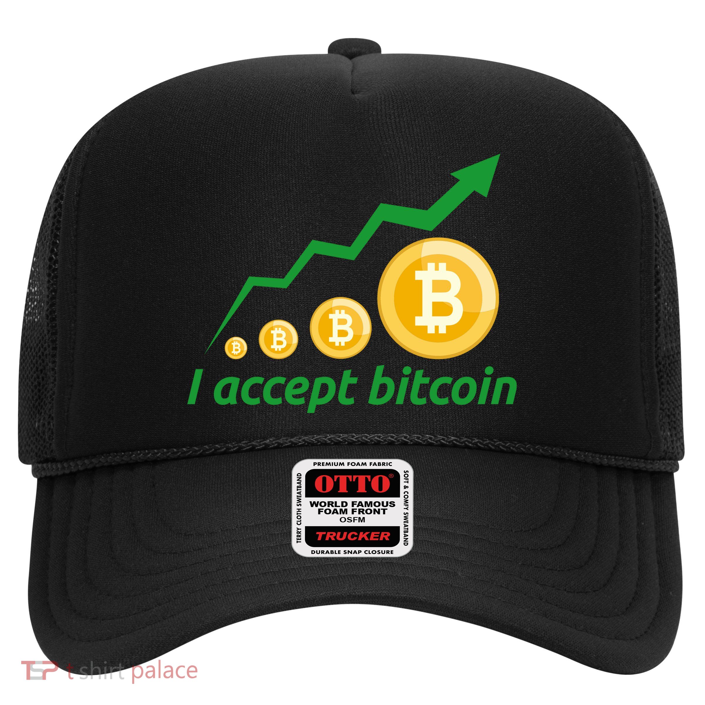 I Accept Bitcoin Graph Logo Trucker Hat