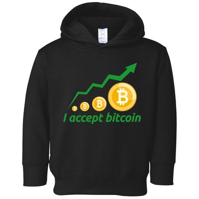 I Accept Bitcoin Graph Logo Toddler Hoodie