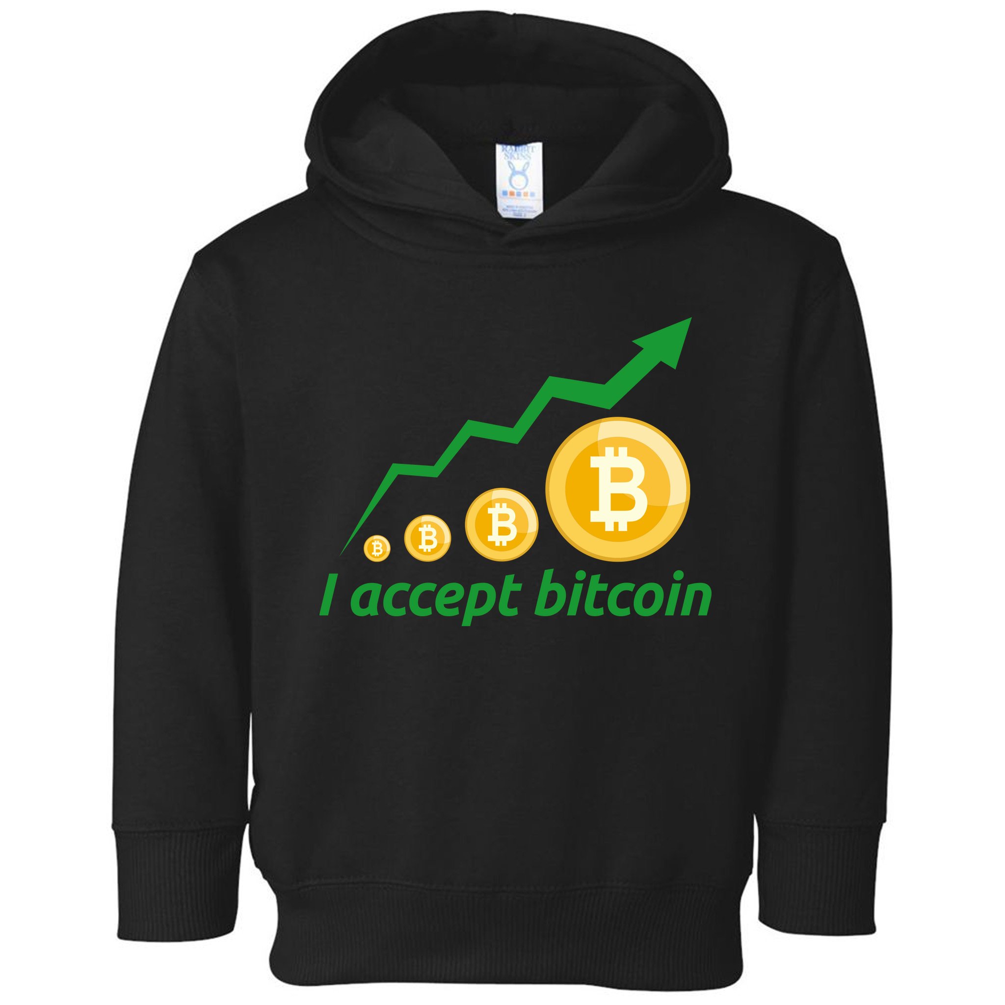 I Accept Bitcoin Graph Logo Toddler Hoodie