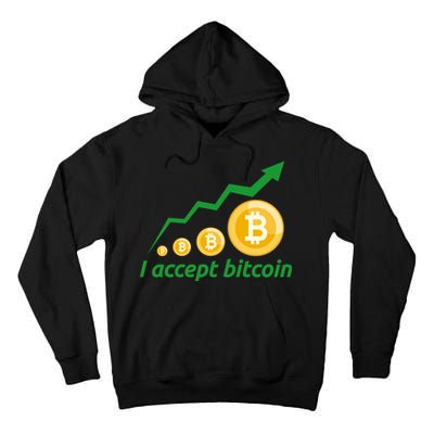 I Accept Bitcoin Graph Logo Tall Hoodie