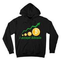 I Accept Bitcoin Graph Logo Tall Hoodie