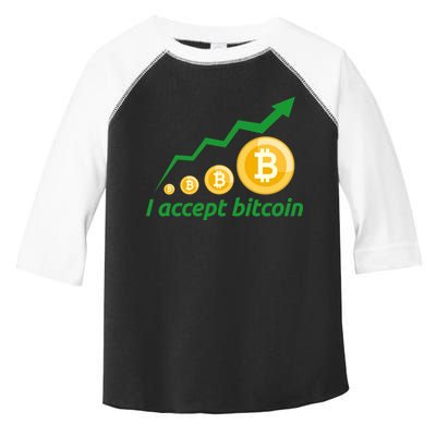 I Accept Bitcoin Graph Logo Toddler Fine Jersey T-Shirt