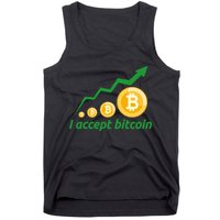 I Accept Bitcoin Graph Logo Tank Top