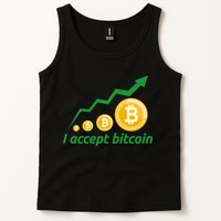 I Accept Bitcoin Graph Logo Tank Top
