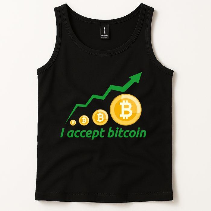 I Accept Bitcoin Graph Logo Tank Top