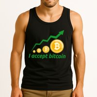 I Accept Bitcoin Graph Logo Tank Top