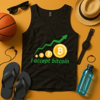 I Accept Bitcoin Graph Logo Tank Top