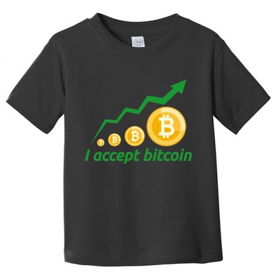 I Accept Bitcoin Graph Logo Toddler T-Shirt