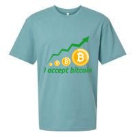 I Accept Bitcoin Graph Logo Sueded Cloud Jersey T-Shirt