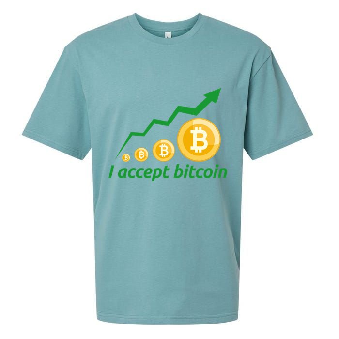I Accept Bitcoin Graph Logo Sueded Cloud Jersey T-Shirt