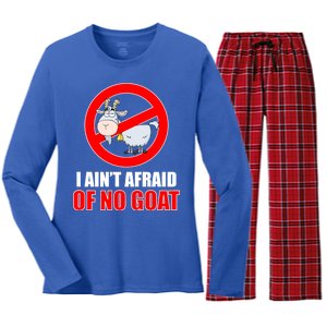 I Ain't Afraid of No Goat Chicago Women's Long Sleeve Flannel Pajama Set 